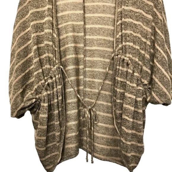 Anthropologie Twinkle Tan Boho Striped Cardigan Sweater - Picture 2 of 11